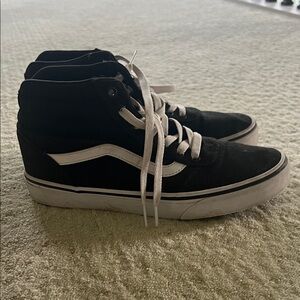 Vans Women's Black and White High-Top Sneakers